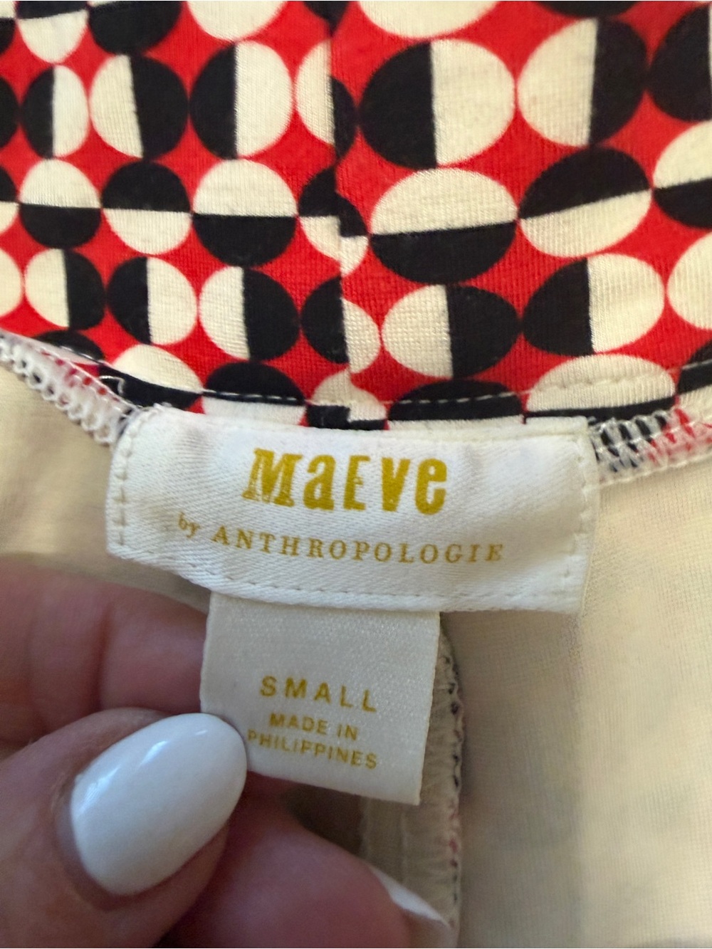 Maeve Anthropologie Red Black and White Bootcut Pull On Trouser Size S - Picture 9 of 10